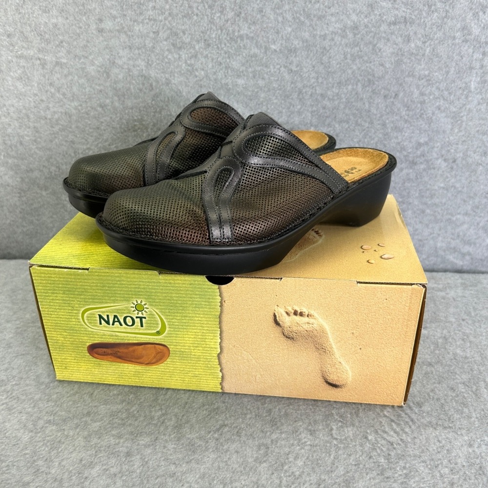 NAOT Moldova Clogs Loafer Slip On 39 US 8 Comfort Shoes Rattle Snake Brown